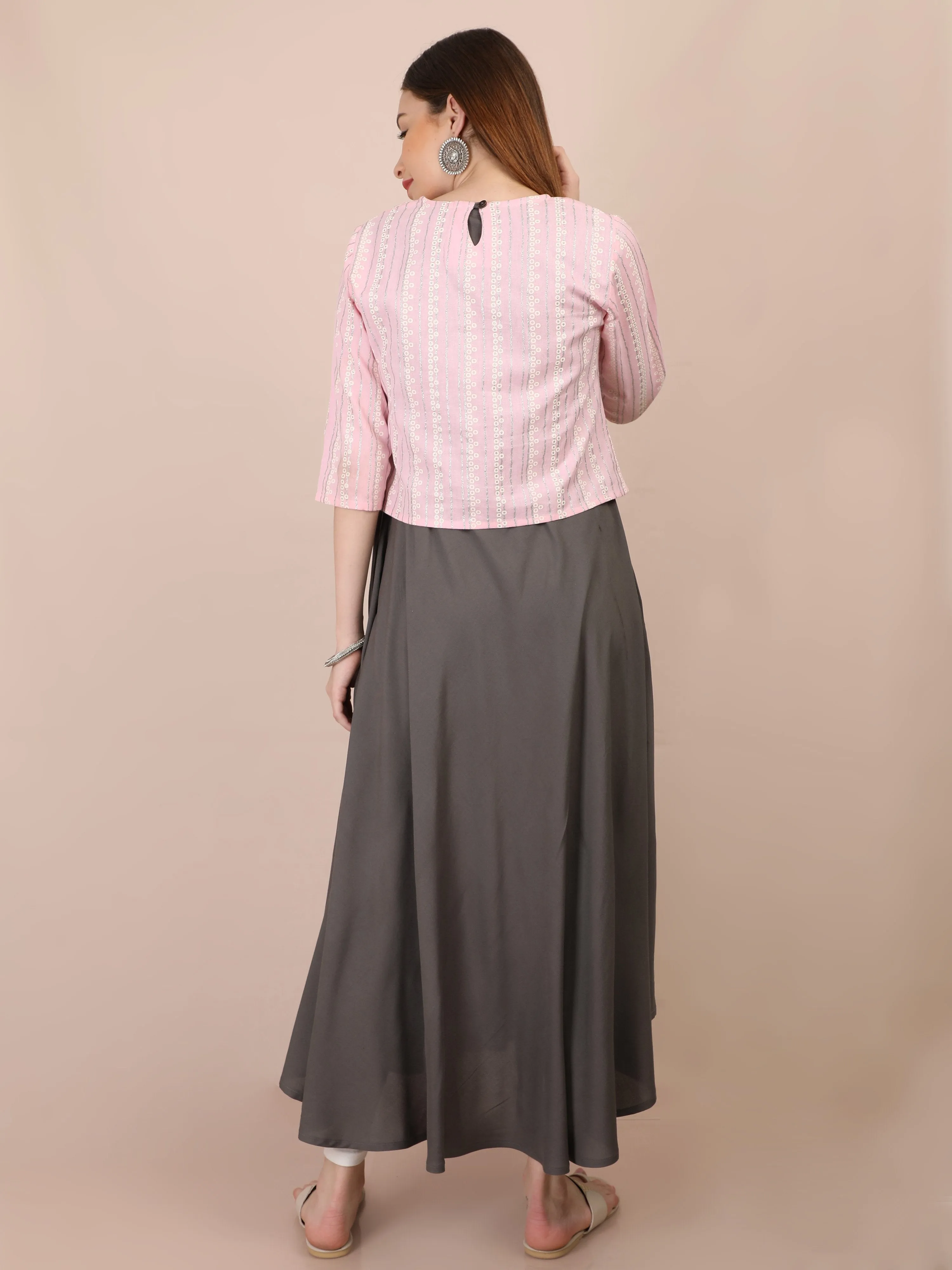 Blossom Pink Maternity and Nursing Kurti