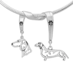 Dachshund Luxury Necklace in Sterling Silver - Smooth