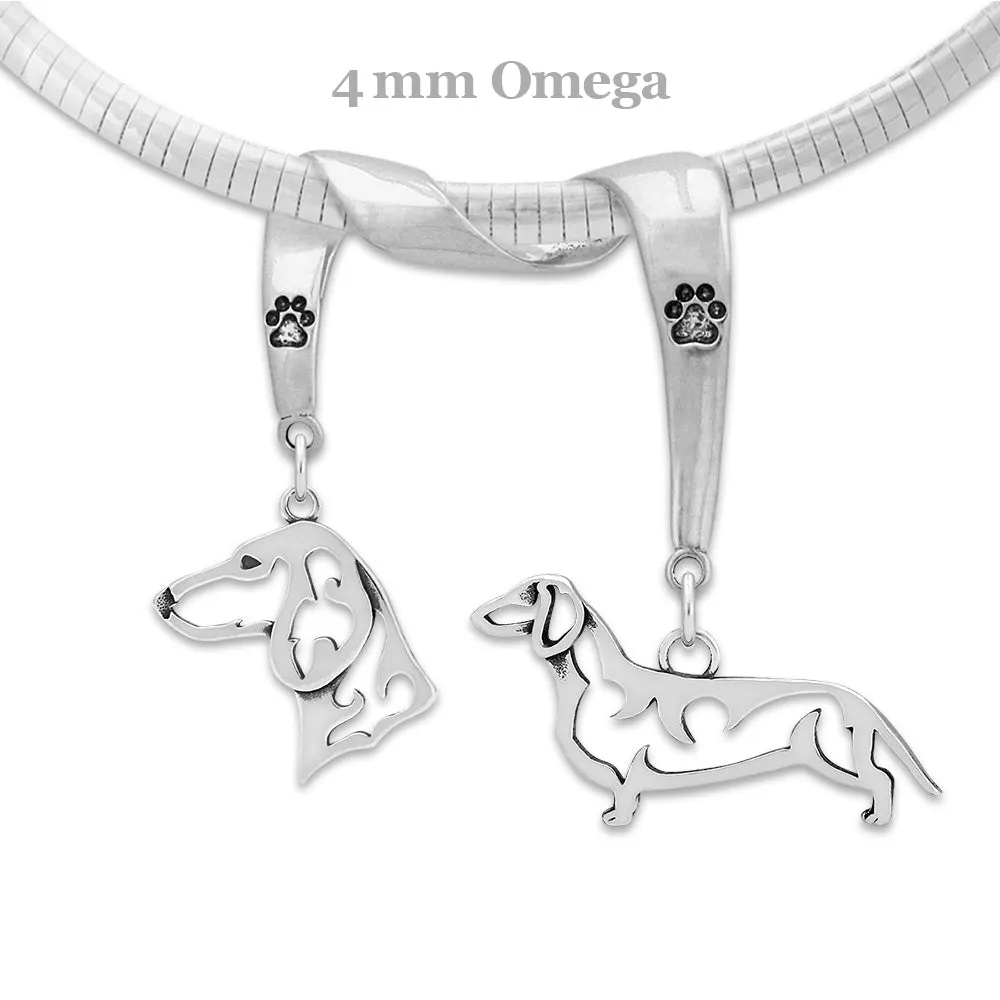 Dachshund Luxury Necklace in Sterling Silver - Smooth