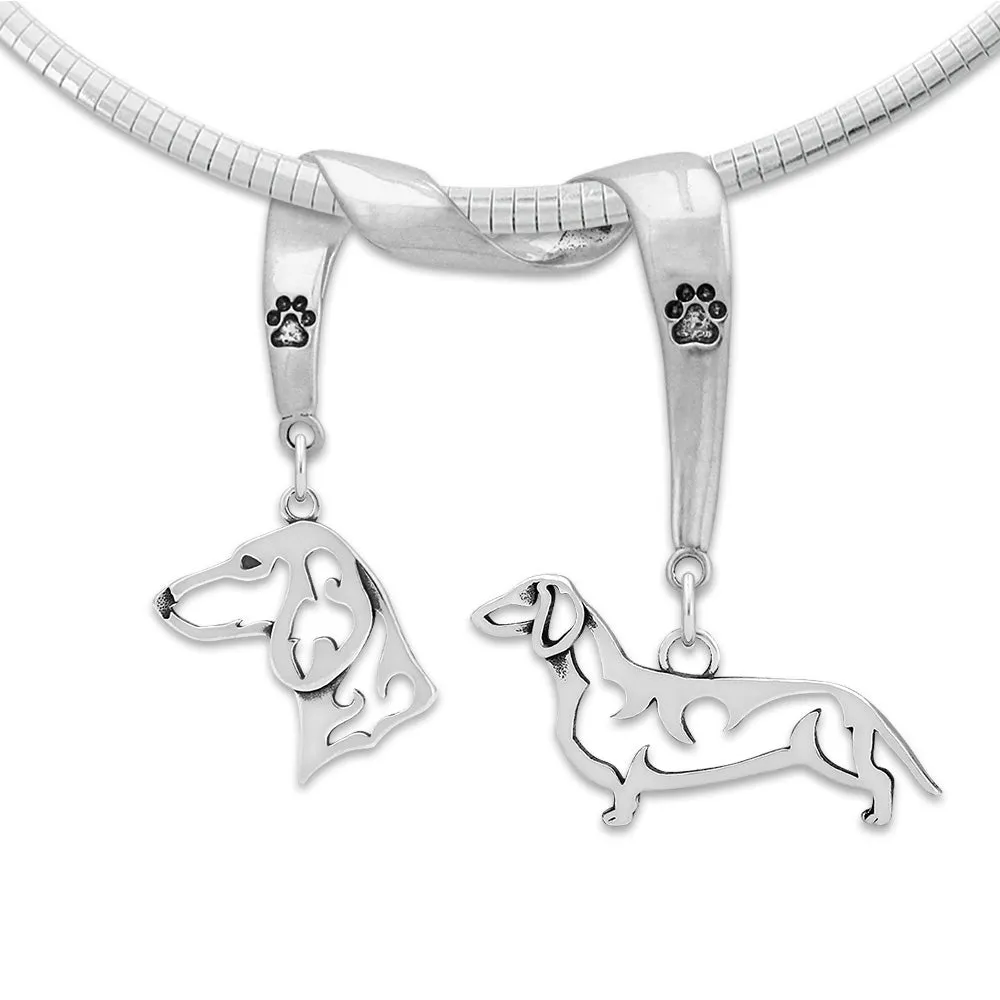 Dachshund Luxury Necklace in Sterling Silver - Smooth