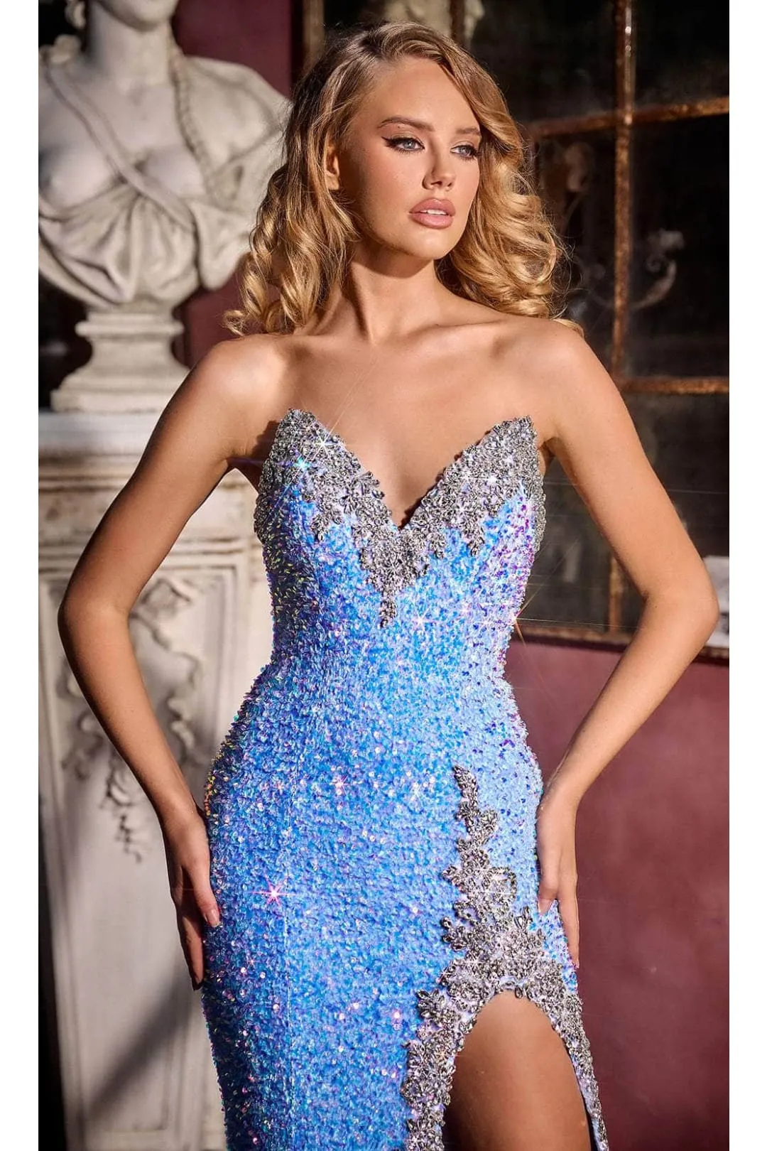 Portia and Scarlett PS23679 - long- Bejeweled Neckline Evening Gown