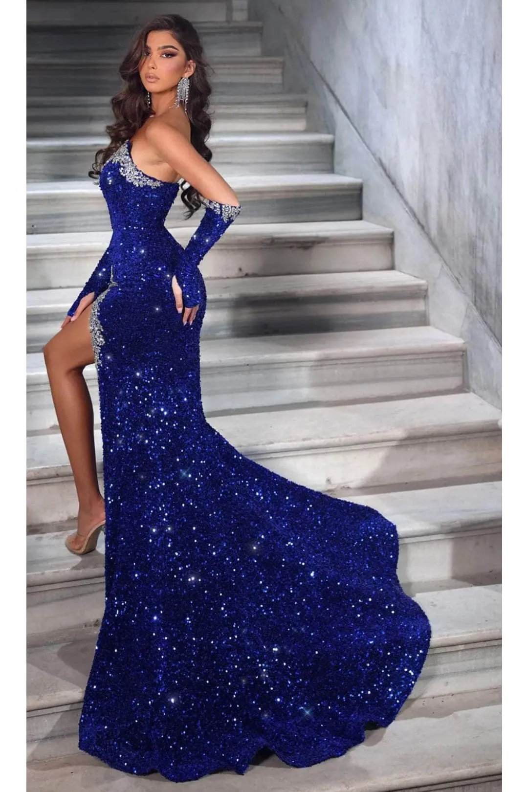 Portia and Scarlett PS23679 - long- Bejeweled Neckline Evening Gown