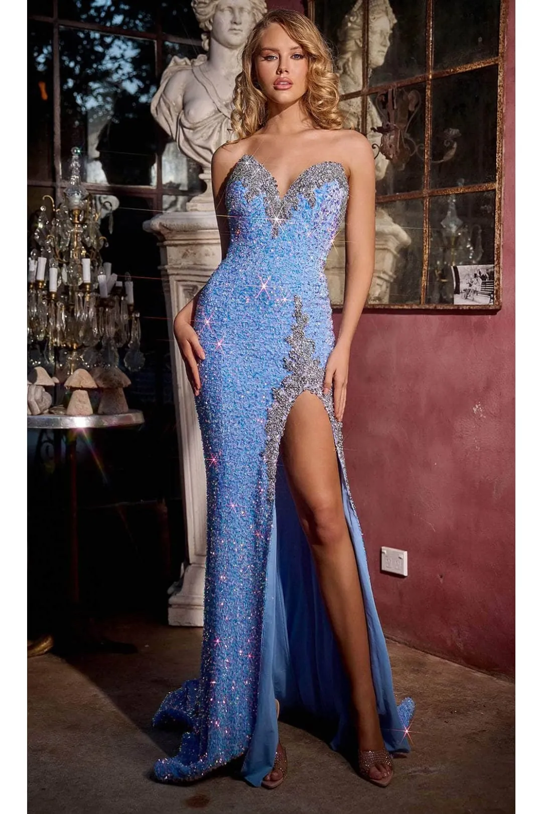 Portia and Scarlett PS23679 - long- Bejeweled Neckline Evening Gown